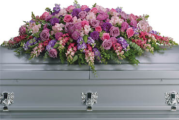 Lavender Tribute Casket Spray Flower Bouquet