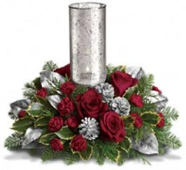 Silver Glow Centerpiece Flower Bouquet