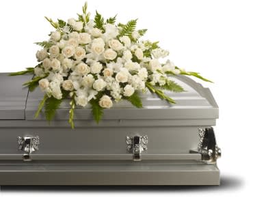 Silken Serenity Casket Spray Flower Bouquet