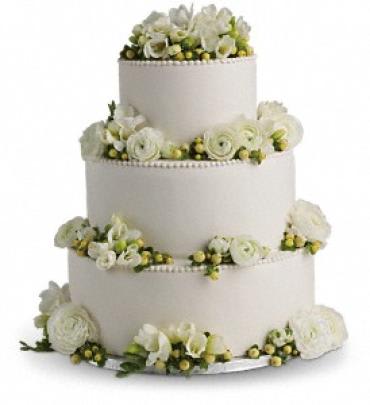Freesia and Ranunculus Cake Decoration Flower Bouquet
