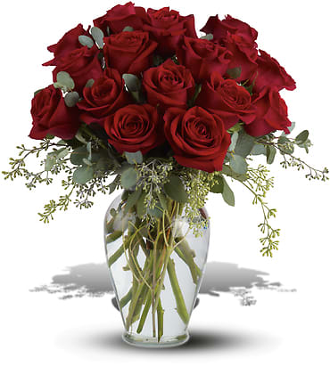 Full Heart - 16 Premium Red Roses Flower Bouquet