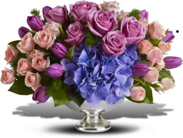 Purple Elegance Centerpiece Flower Bouquet