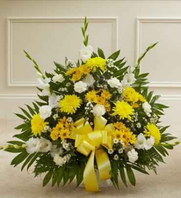 Heartfelt Tribute Floor Basket Arrangement Flower Bouquet