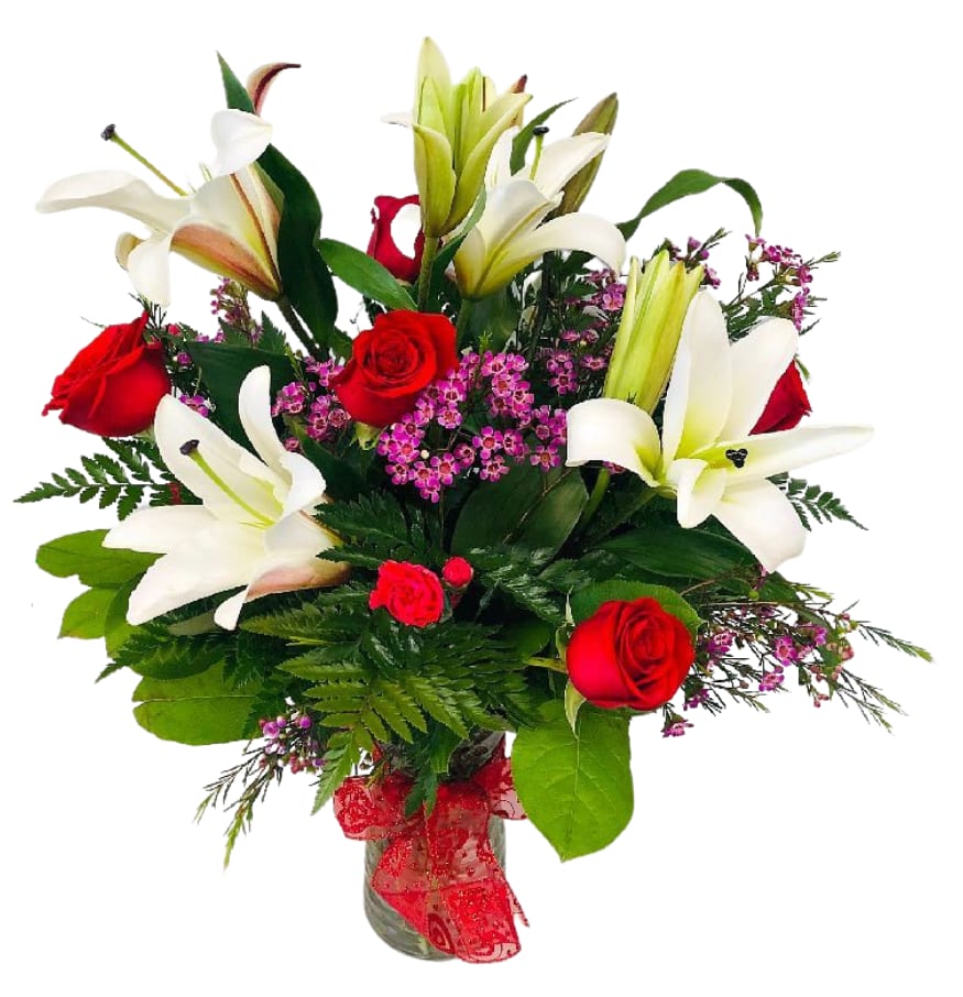 Red Velvet & Vanilla Blooms V-1391 Flower Bouquet