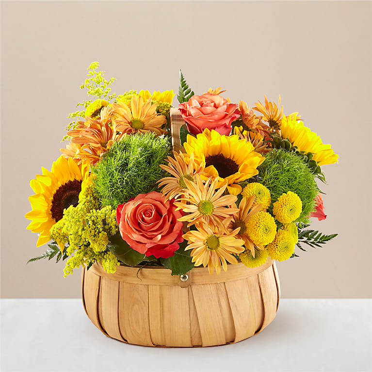 Harvest Sunflower Basket Flower Bouquet