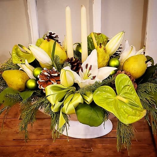 Holiday Green with Candles