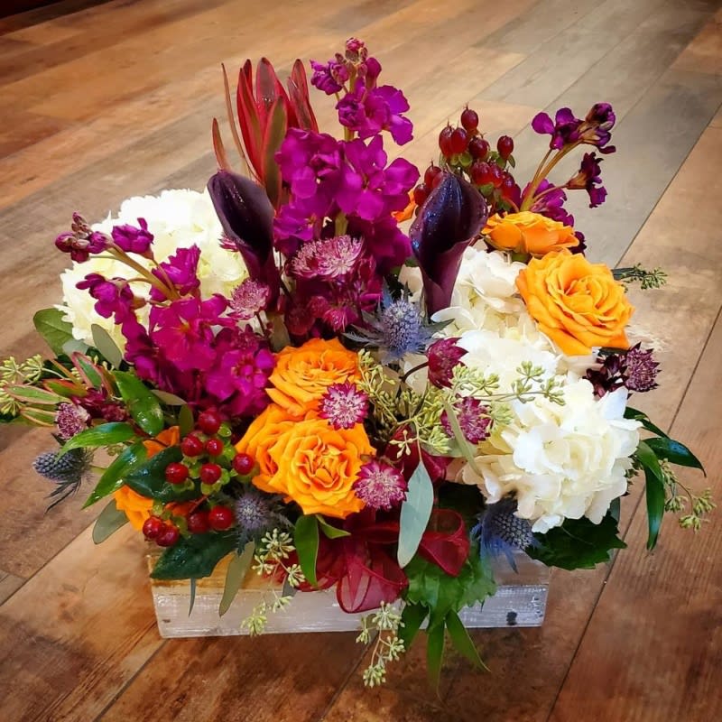 Vibrant Autumn Box Bouquet