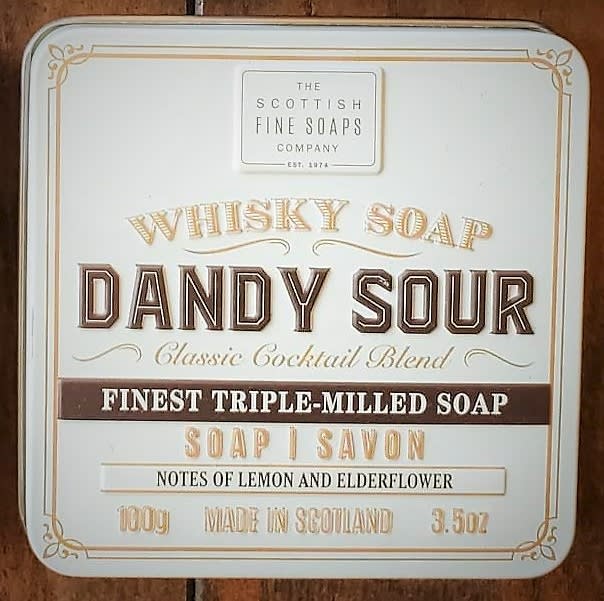 Dandy Sour Soap in Tin, Scottish Fine Soaps Co. Flower Bouquet