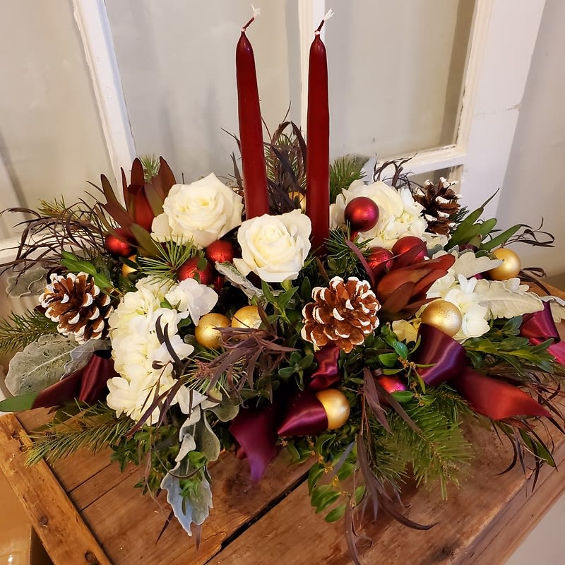 Burgundy Night with Candle