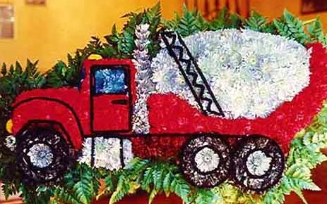Cement Truck Flower Bouquet