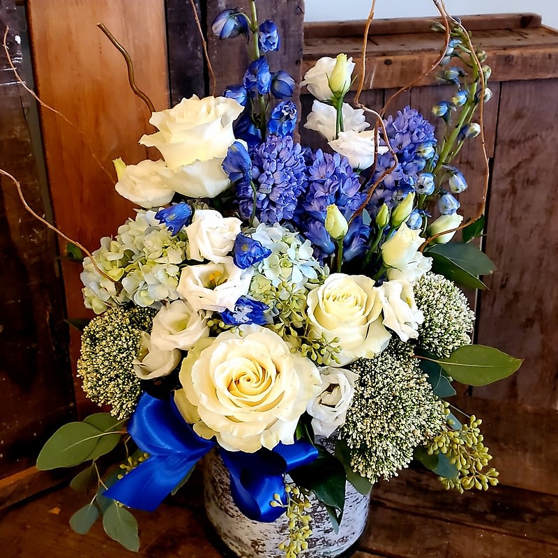 Bouquet of White and Blue