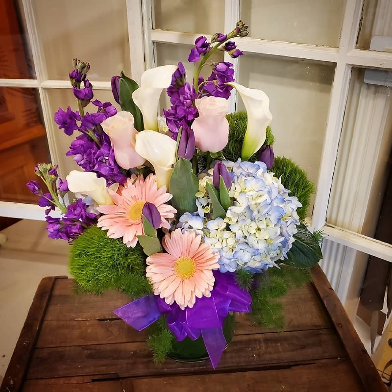 Calla and Lavender Cylinder