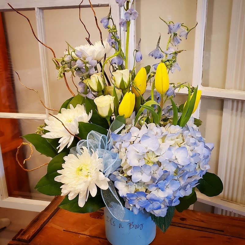 Baby Boy Spring Arrangement Flower Bouquet
