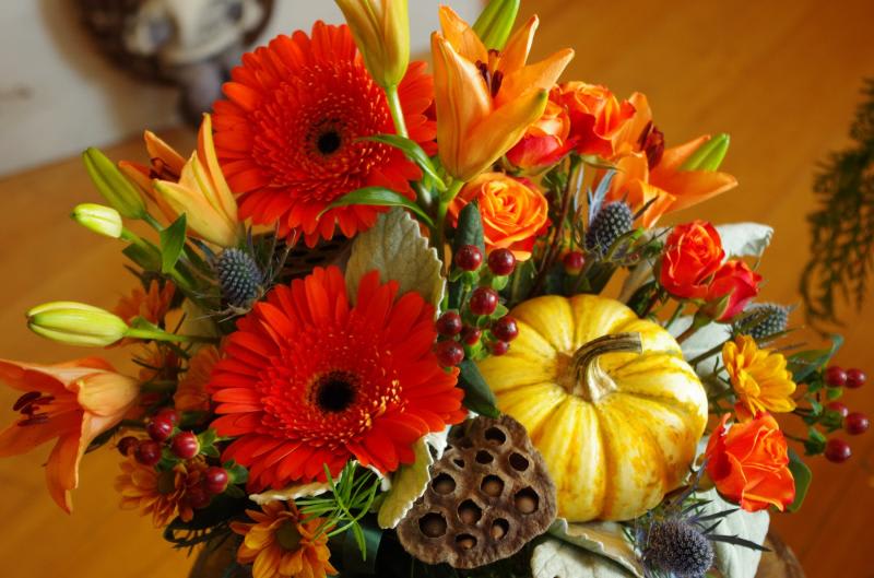 Autumn Box Orange Flower Bouquet
