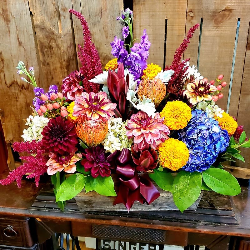 Burgundy, Violet and Pumpkin Box