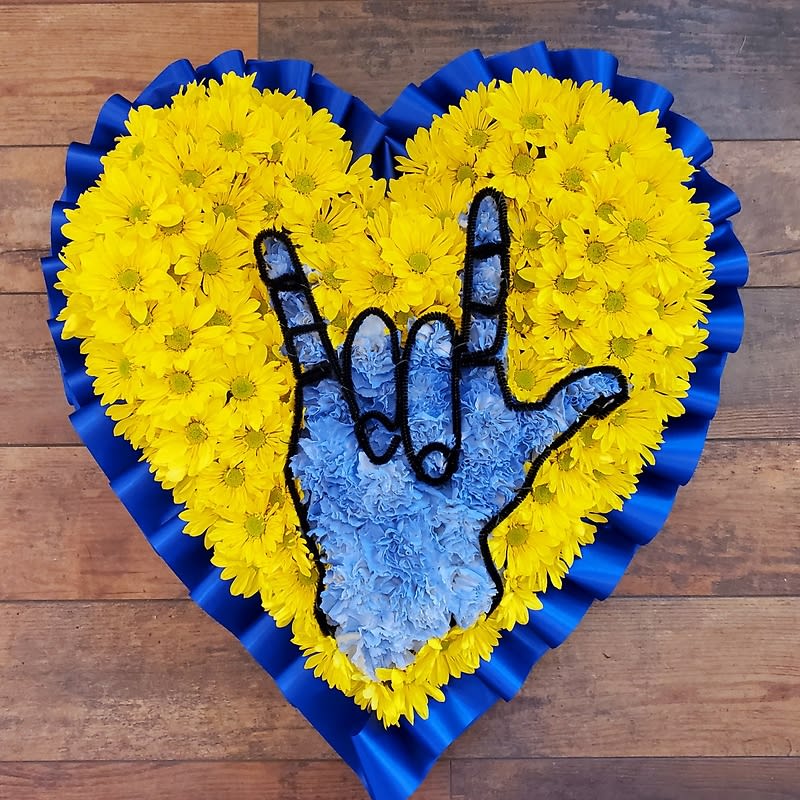 I Love You ASL Heart Flower Bouquet