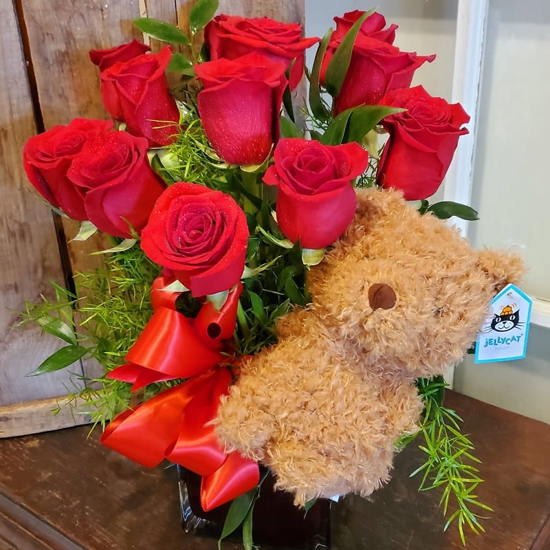 Red Rose Bouquet with Stuffie Flower Bouquet
