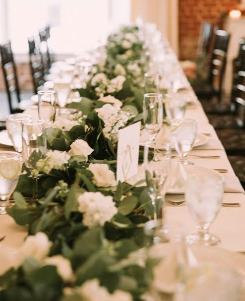 Eucalyptus, Rose and Stock Table Adornment Flower Bouquet