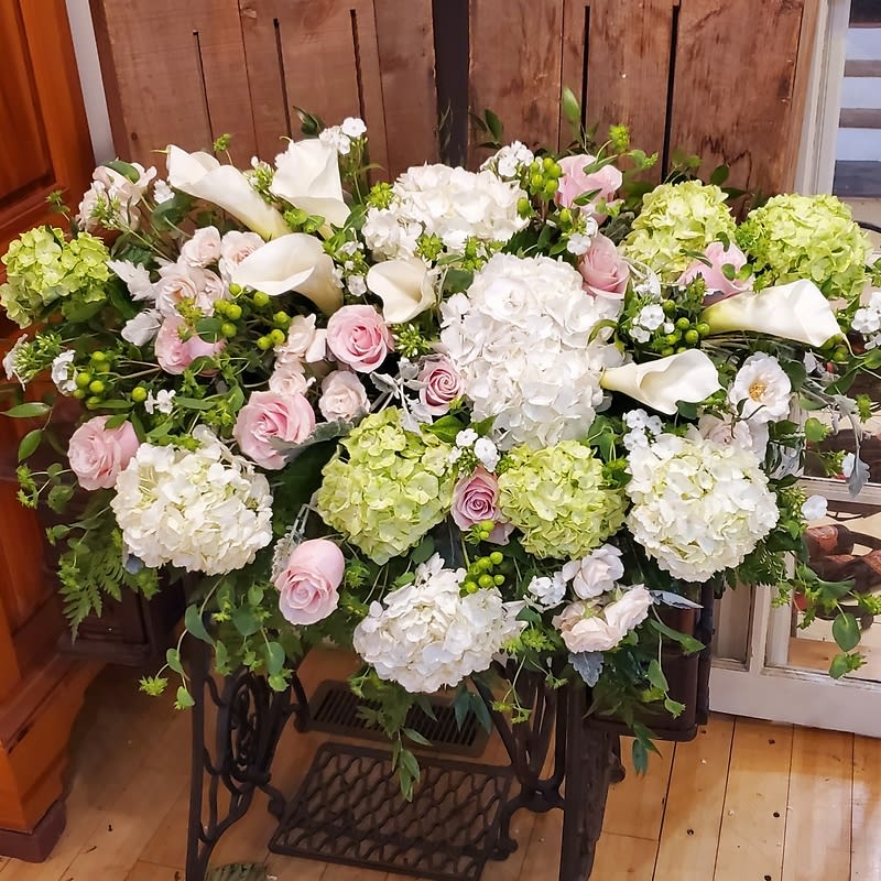 Lady's Mantle Casket Cover