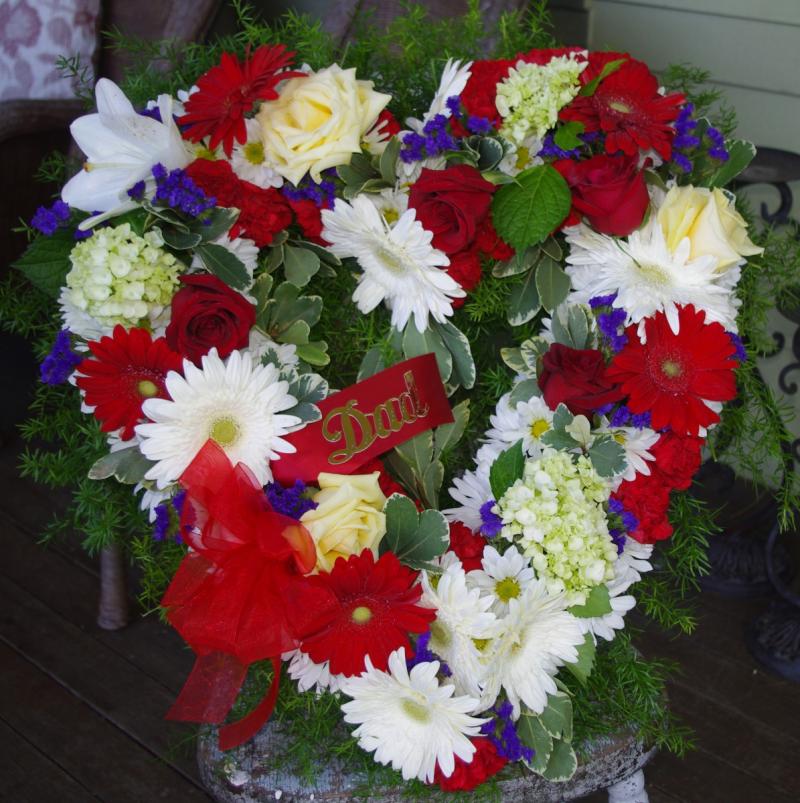 Beloved Patriot Heart Flower Bouquet