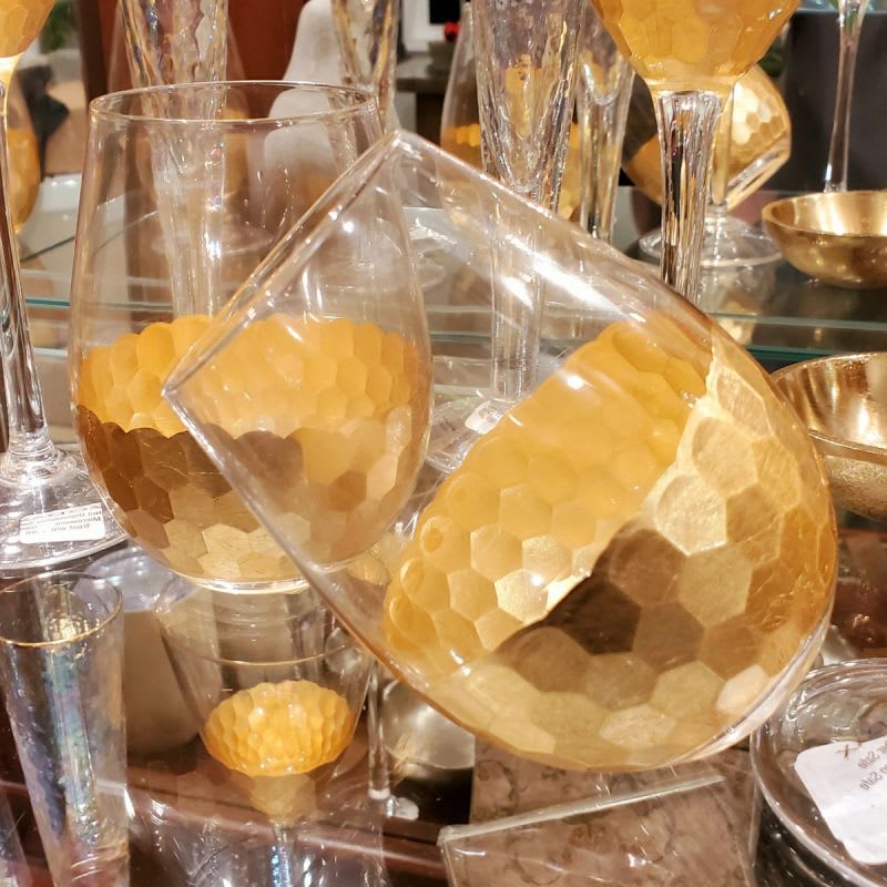 Gold Stemless Wine Glass