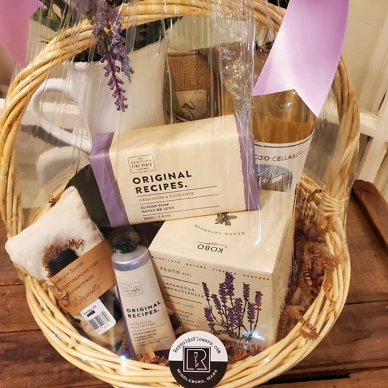 Loving Lavender Gift Basket Flower Bouquet