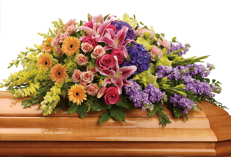 Garden of Sweet Rainbows Casket Spray