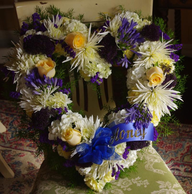Ivory and Blue Flower Bouquet