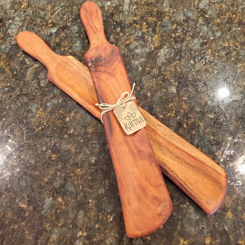 Appetizer Trays, Handcrafted Hardwood, set of 2 Flower Bouquet