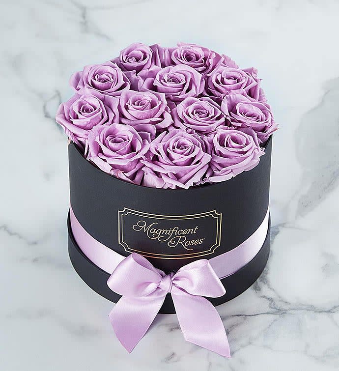 Magnificent Roses® Preserved Lavender Roses Flower Bouquet