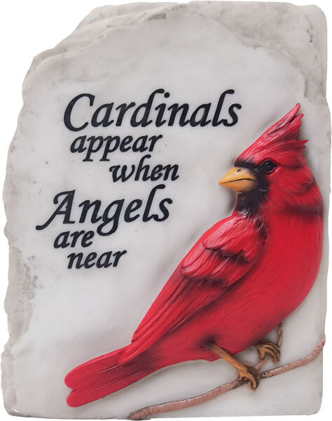 Cardinal Garden Statue Flower Bouquet