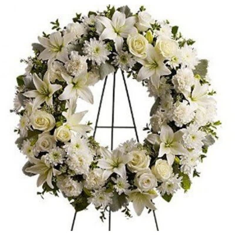 White Garden Wreath EBF-353