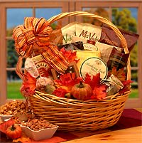 Shades of Fall Snack Gift Basket Flower Bouquet