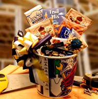 Men At Work Gift Basket w/ 25.00 Lowes gift card Flower Bouquet