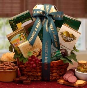 A Gourmet Thank You Gift Basket Flower Bouquet