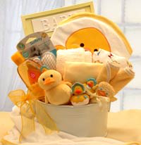 Bath Time Baby New Baby Basket-Yellow