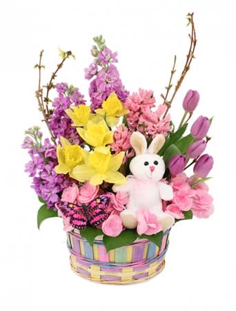 Hippity Hop Easter Basket Flower Bouquet