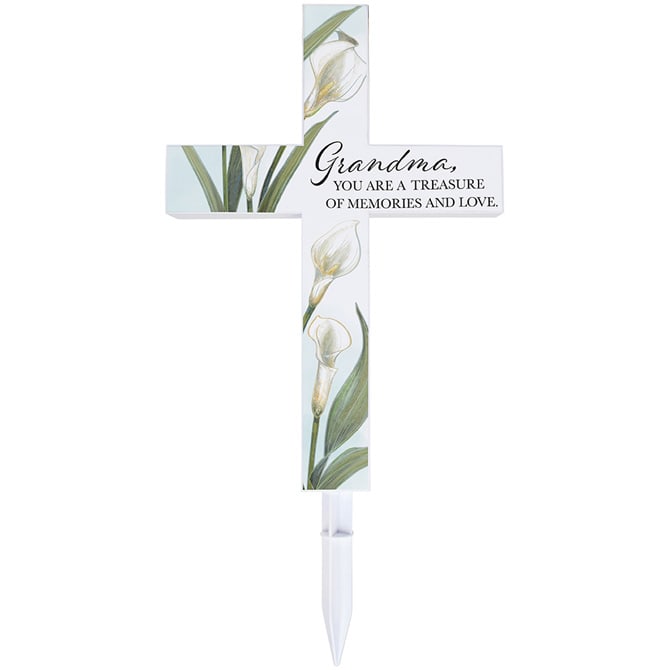 Solar Cross Stake - Grandma Flower Bouquet