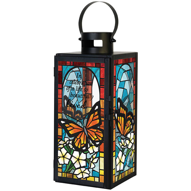 Celebration of Life Stained Glass Lantern