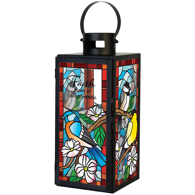 Faith Stained Glass Lantern