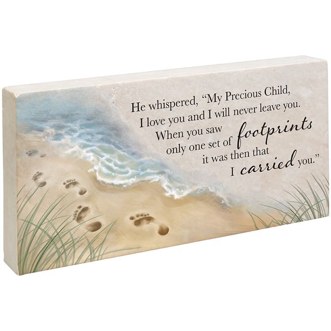 Footprints Marble Paver Flower Bouquet