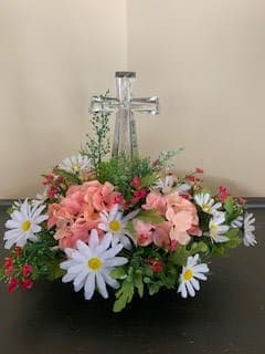 Crystal Cross Silk Flowers