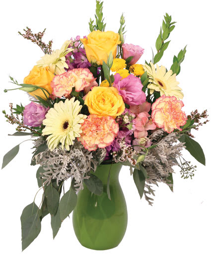 Gleefully Golden Flower Arrangement Flower Bouquet