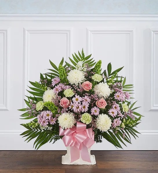 Heartfelt Tribute Floor Basket Pastel
