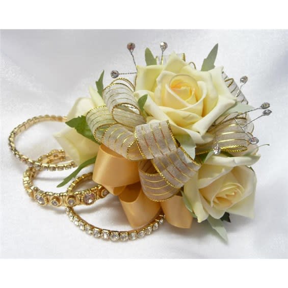 Champagne Keepsake Corsage Flower Bouquet