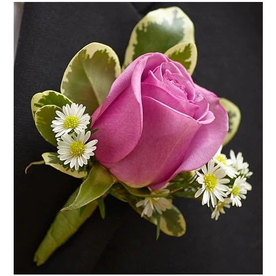 Purple Elegance Boutonniere