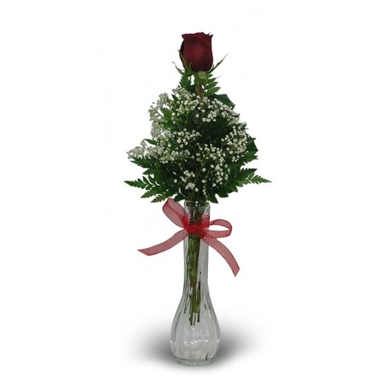 Single Rose Bud Vase Flower Bouquet