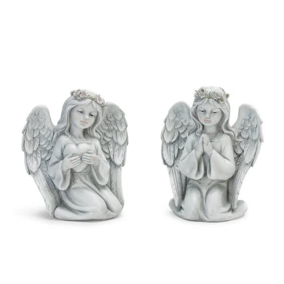 7" Praying And Heart Angel, Sold Separately Flower Bouquet
