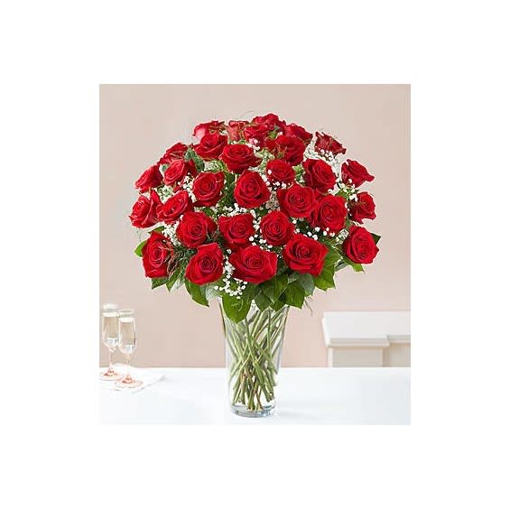 Classic 3 Dozen Red Rose Vase
