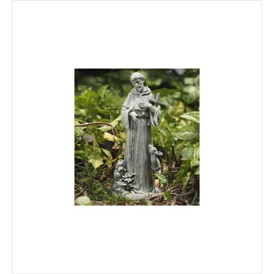 17" St. Francis With Cross Flower Bouquet